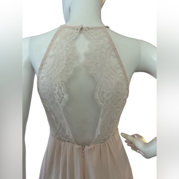H&M soft pink short cocktail formal dress
with open back lace details US 4/XS - Picture 7 of 13